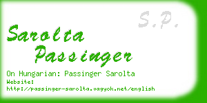sarolta passinger business card